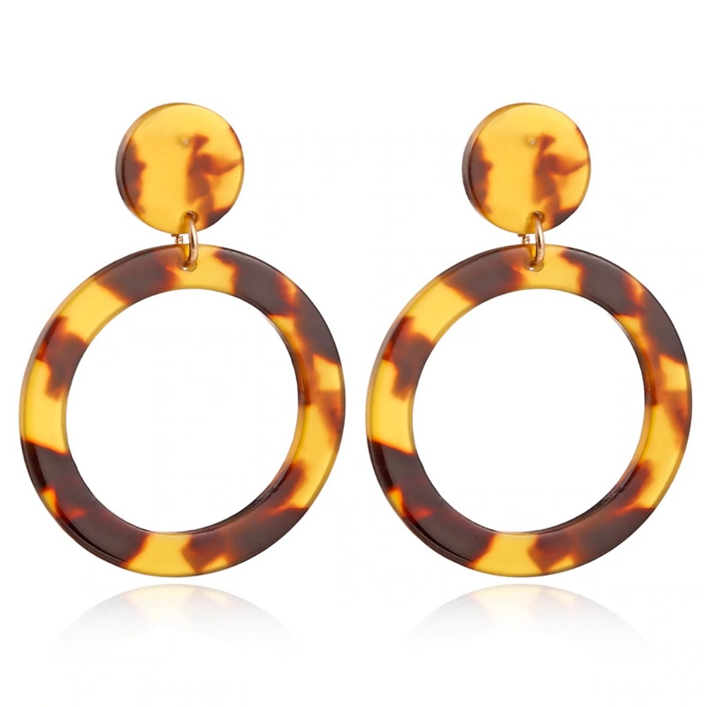 🌿Lakim Tortoise Classy Circle Geometric Earring - Picture 3 of 5